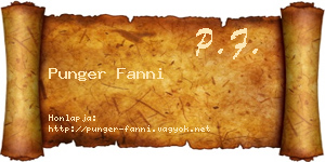 Punger Fanni névjegykártya